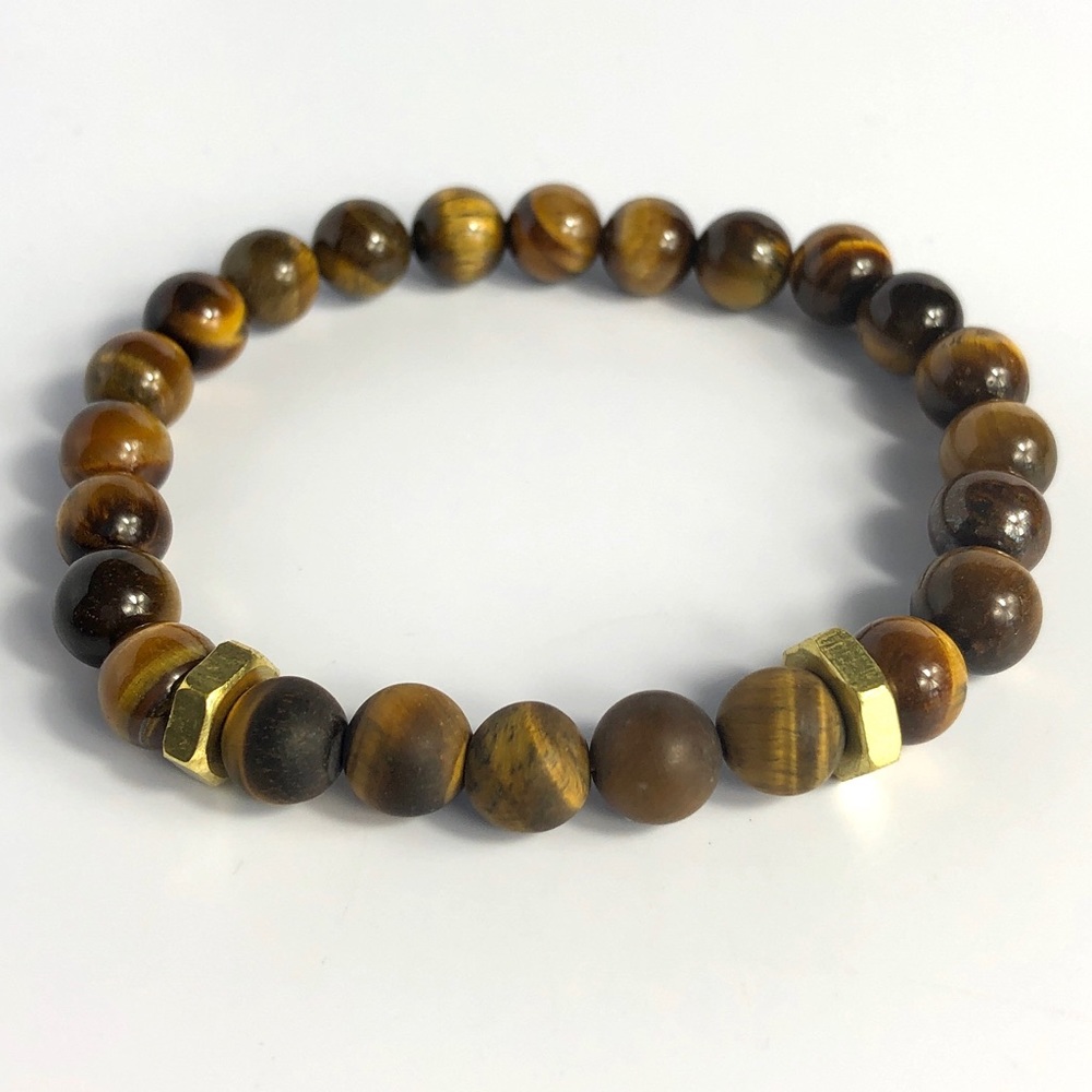 GEMSTONE | Mens Tiger Eye Beaded Bracelet